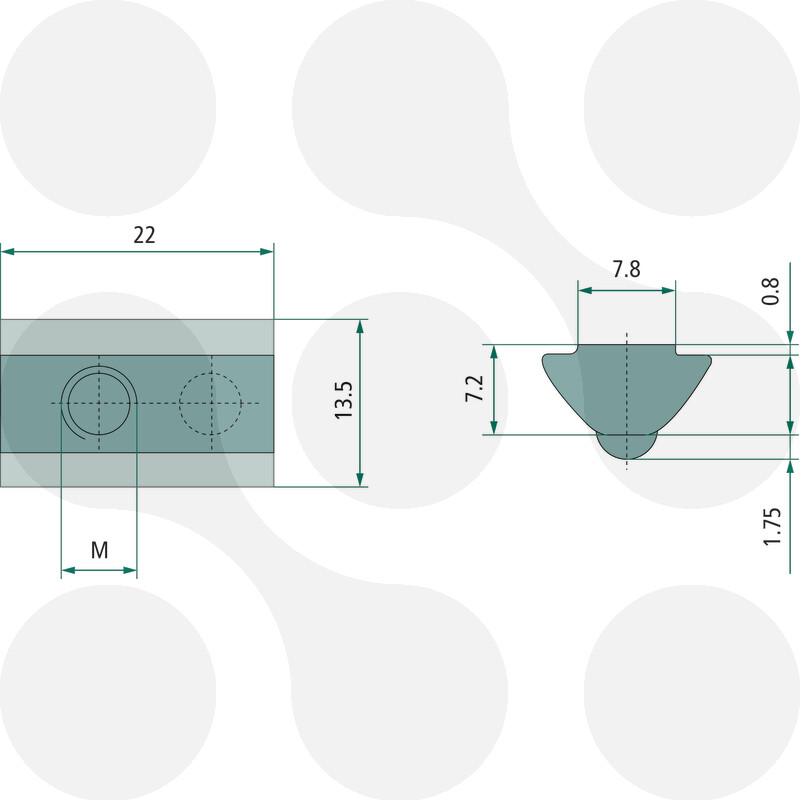10 X Nutenstein Nut 10 - Typ B - M8 Mit Steg, Federblech, Stahl Verzinkt
