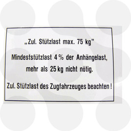 Stützlastschild 75kg