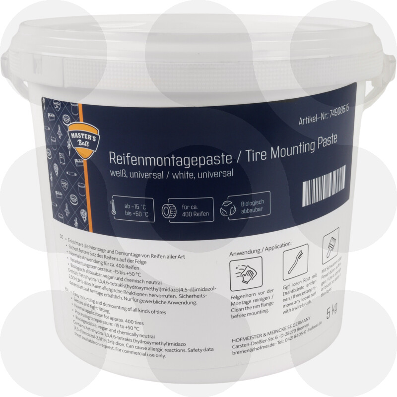 TECPO Reifenmontagepaste Weiß 5 Kg + Montagepinsel  - Dein
